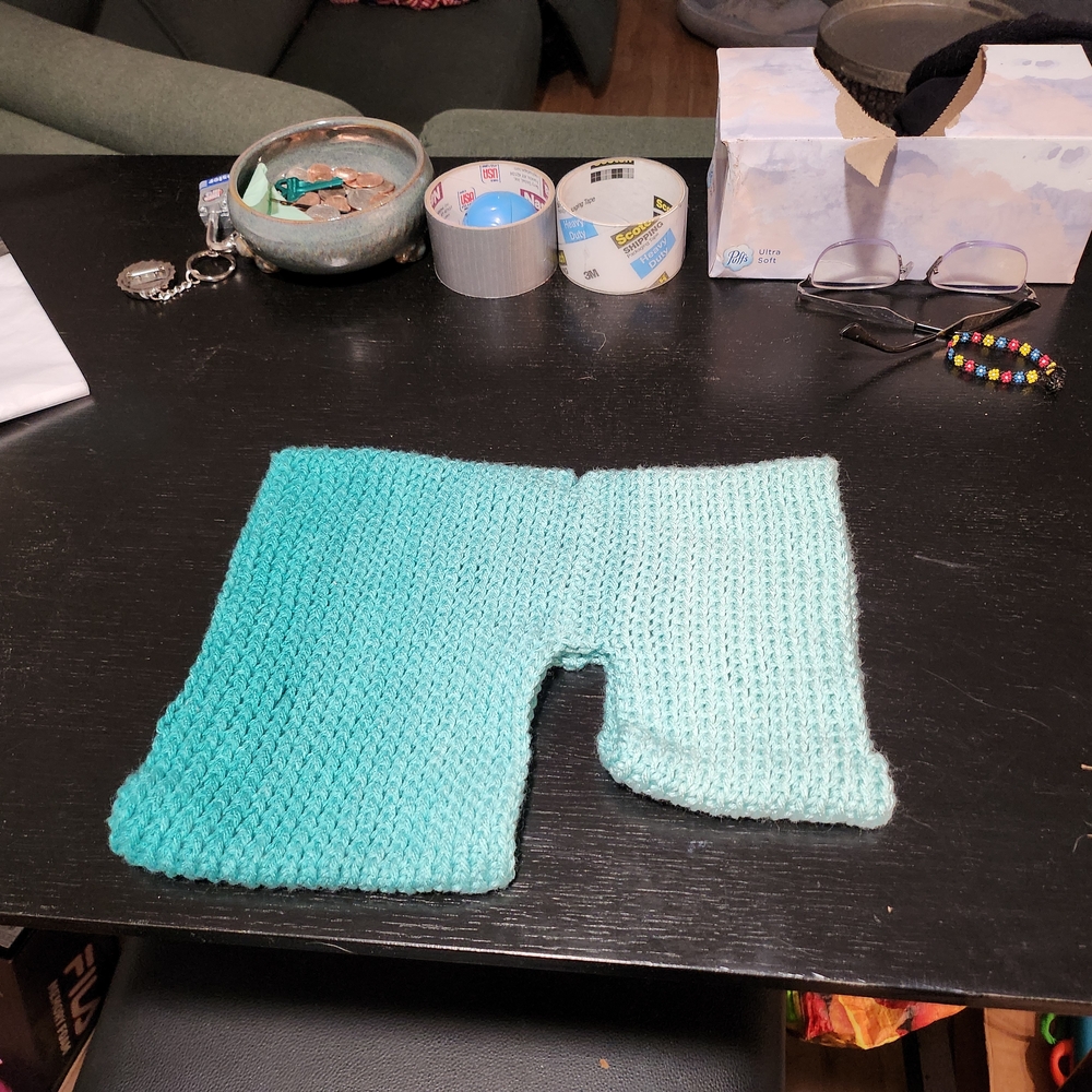 Handmade Knit Green/blue Ombre DOG SWEATER